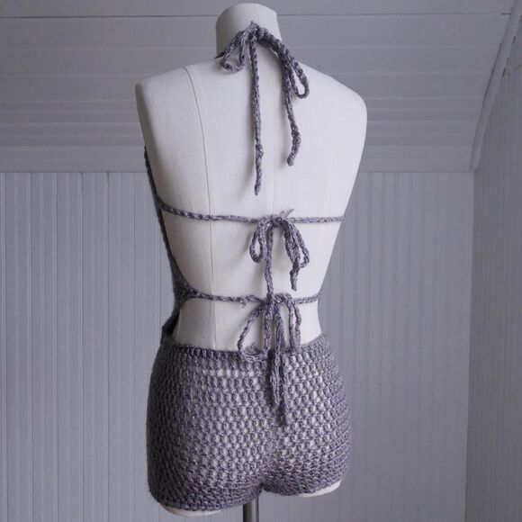Hello! Silver‎ sparkle crocheted romper - Picture 5 of 8